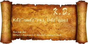 Késmárki Dániel névjegykártya