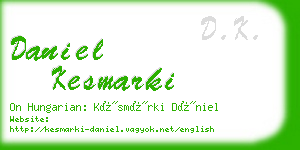 daniel kesmarki business card